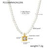 Light Luxury Beads Geometric Zircon Pendant Clavicle Necklace For Women Stainless Steel With Electroplating