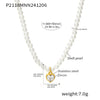Light Luxury Beads Geometric Zircon Pendant Clavicle Necklace For Women Stainless Steel With Electroplating