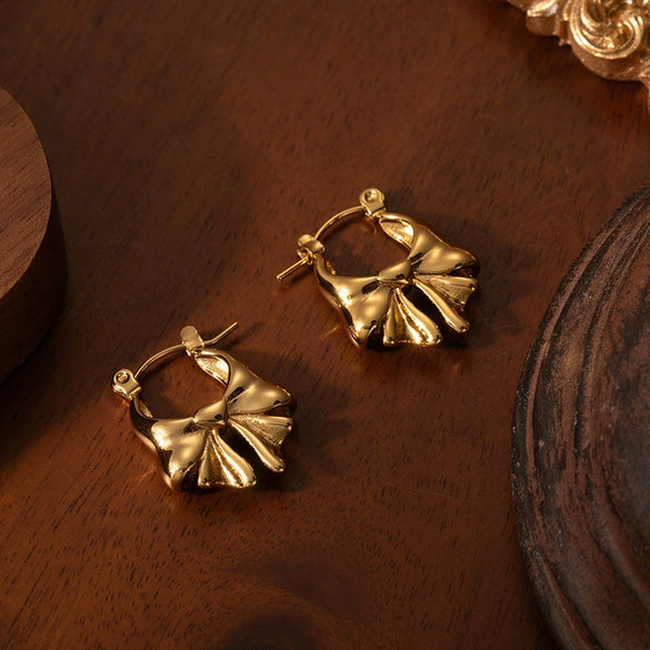 Light Luxury Bow Titanium Steel Electroplated Earrings For Women