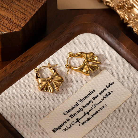 Light Luxury Bow Titanium Steel Electroplated Earrings For Women