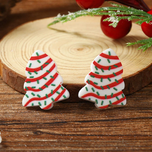 Light Luxury Christmas Acrylic Earrings Fashion Plants And Flowers Style