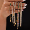 Light Luxury Cold Style Elegant Temperament All Match 316L Stainless Steel Bracelet With Colorful Zircon Inlay And Geometric Design