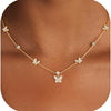 Light Luxury Copper Butterfly Necklace With Zircon Electroplated Pendant And O Shaped Chain Elegant Animal Clavicle Chain For Women