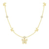 Light Luxury Copper Butterfly Necklace With Zircon Electroplated Pendant And O Shaped Chain Elegant Animal Clavicle Chain For Women