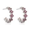 Light Luxury Copper Fourleaf Clover Flower Petal Earrings Inlaid Zircon For Women