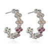 Light Luxury Copper Fourleaf Clover Flower Petal Earrings Inlaid Zircon For Women