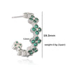 Light Luxury Copper Fourleaf Clover Flower Petal Earrings Inlaid Zircon For Women