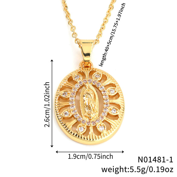 Light Luxury Copper Geometric Pendant Necklace With Electroplating For Women And Men