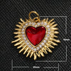 Light Luxury Copper Goldplated Zircon Heartshaped Pendant Accessory With Dripping Oil Design And Eight Eyes Pattern For Diy Bracelet Charm Or Christmas Ornament