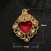 Light Luxury Copper Goldplated Zircon Heartshaped Pendant Accessory With Dripping Oil Design And Eight Eyes Pattern For Diy Bracelet Charm Or Christmas Ornament