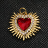 Light Luxury Copper Goldplated Zircon Heartshaped Pendant Accessory With Dripping Oil Design And Eight Eyes Pattern For Diy Bracelet Charm Or Christmas Ornament