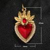 Light Luxury Copper Goldplated Zircon Heartshaped Pendant Accessory With Dripping Oil Design And Eight Eyes Pattern For Diy Bracelet Charm Or Christmas Ornament