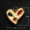 Light Luxury Copper Goldplated Zircon Heartshaped Pendant Accessory With Dripping Oil Design And Eight Eyes Pattern For Diy Bracelet Charm Or Christmas Ornament