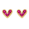 Light Luxury Copper Heart Shape Earrings With Zircon Inlay And Real Gold Plated Finish Trendy Mini Love Design For Women