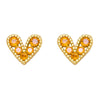 Light Luxury Copper Heart Shape Earrings With Zircon Inlay And Real Gold Plated Finish Trendy Mini Love Design For Women