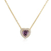 Light Luxury Copper Heart Shaped Necklace Inlaid With Colored Diamonds And Twelve Birthstones Zirconia Design O Word Chain