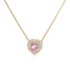 Light Luxury Copper Heart Shaped Necklace Inlaid With Colored Diamonds And Twelve Birthstones Zirconia Design O Word Chain