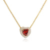Light Luxury Copper Heart Shaped Necklace Inlaid With Colored Diamonds And Twelve Birthstones Zirconia Design O Word Chain