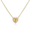 Light Luxury Copper Heart Shaped Necklace Inlaid With Colored Diamonds And Twelve Birthstones Zirconia Design O Word Chain