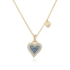 Light Luxury Copper Heartshaped Pendant Necklace With Colored Diamond Insert And Zirconia