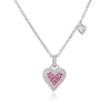 Light Luxury Copper Heartshaped Pendant Necklace With Colored Diamond Insert And Zirconia
