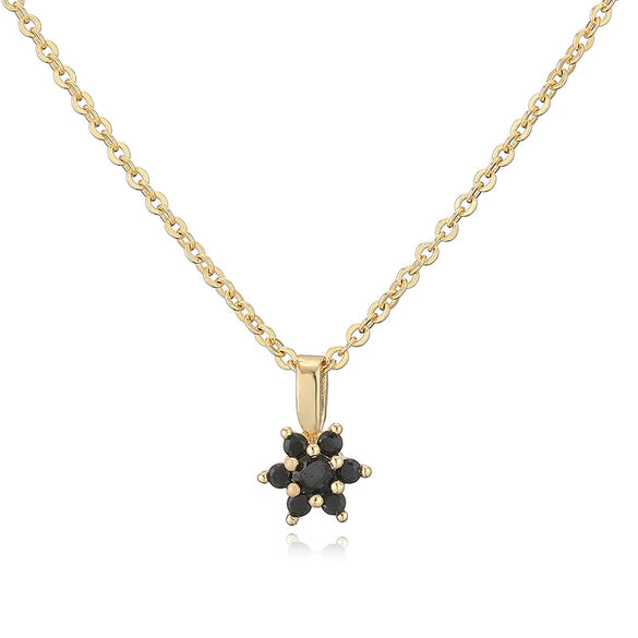 Light Luxury Copper Inlaid Zirconia Flower Petal Necklace For Women With O Chain