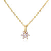 Light Luxury Copper Inlaid Zirconia Flower Petal Necklace For Women With O Chain