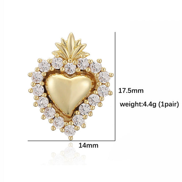 Light Luxury Copper Inlaid Zirconium Heartshaped Jewelry Set For Women With Heart Water Drop Bell Patterns