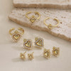 Light Luxury Copper Inlaid Zirconium Heartshaped Jewelry Set For Women With Heart Water Drop Bell Patterns