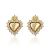 Light Luxury Copper Inlaid Zirconium Heartshaped Jewelry Set For Women With Heart Water Drop Bell Patterns