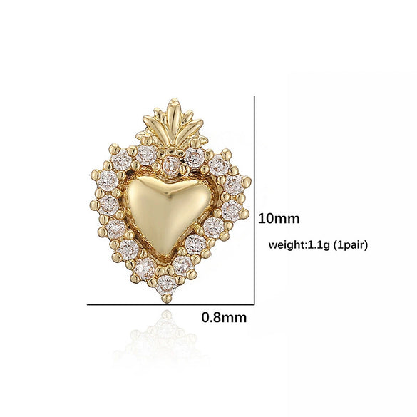 Light Luxury Copper Inlaid Zirconium Heartshaped Jewelry Set For Women With Heart Water Drop Bell Patterns