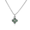 Light Luxury Copper Insert Zirconia Four Leaf Clover Flower Pendant O Chain Women's Necklace