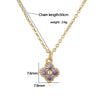 Light Luxury Copper Insert Zirconia Four Leaf Clover Flower Pendant O Chain Women's Necklace