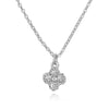 Light Luxury Copper Insert Zirconia Four Leaf Clover Flower Pendant O Chain Women's Necklace