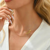 Light Luxury Copper Leaf Necklace For Women With Electroplated Pendant And Regular Chain Simple Versatile Plant Style Jewelry