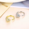 Light Luxury Copper Leopard Head Open Ring With Micro Inlaid Zircon Electroplated Retro Animal Design For Unisex