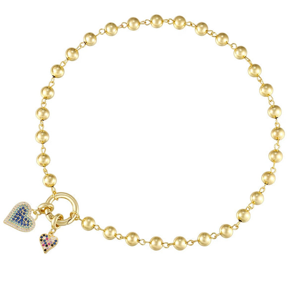 Light Luxury Copper Necklace With Colored Diamond Inlay Animal And Geometric Patterns Round Buckle Design