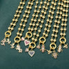 Light Luxury Copper Necklace With Colored Diamond Inlay Animal And Geometric Patterns Round Buckle Design