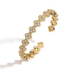 Light Luxury Copper Zirconia Four Leaf Clover Opening Adjustable Women's Bracelet