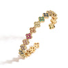 Light Luxury Copper Zirconia Four Leaf Clover Opening Adjustable Women's Bracelet
