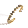 Light Luxury Copper Zirconia Four Leaf Clover Opening Adjustable Women's Bracelet