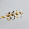 Light Luxury Cshaped S925 Sterling Silver Fivepointed Star Geometric Electroplated Earrings