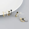 Light Luxury Cshaped S925 Sterling Silver Fivepointed Star Geometric Electroplated Earrings