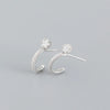 Light Luxury Cshaped S925 Sterling Silver Fivepointed Star Geometric Electroplated Earrings