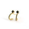 Light Luxury Cshaped S925 Sterling Silver Fivepointed Star Geometric Electroplated Earrings