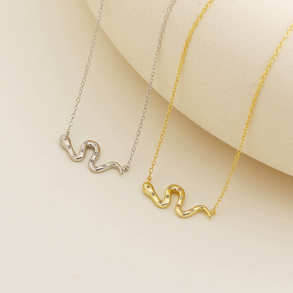 Light Luxury Design Necklace S925 Silver Spirit Snake Zodiac Electroplated For Women
