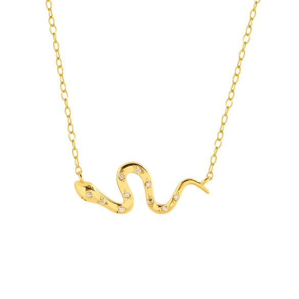 Light Luxury Design Necklace S925 Silver Spirit Snake Zodiac Electroplated For Women