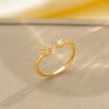 Light Luxury Design Women's Opening Adjustable Copper Ring With Full Diamond Inlaid Zircon Electroplated Heart Shape And Geometric Animal Zodiac Pattern