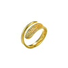 Light Luxury Design Women's Opening Adjustable Copper Ring With Full Diamond Inlaid Zircon Electroplated Heart Shape And Geometric Animal Zodiac Pattern