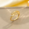 Light Luxury Design Women's Opening Adjustable Copper Ring With Full Diamond Inlaid Zircon Electroplated Heart Shape And Geometric Animal Zodiac Pattern